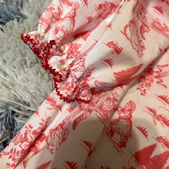 Magnolia Steel Christmas Toile Smocked Bishop 76 4807/size6 Dress - Picture 4 of 5